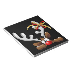 Reindeer Puzzled Funny Jultecken Anteckningsblock