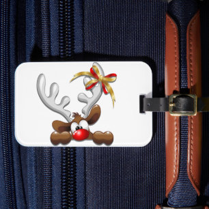Reindeer Puzzled Funny Jultecken Bagagebricka