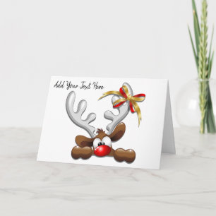 Reindeer Puzzled Funny Jultecken Inbjudan