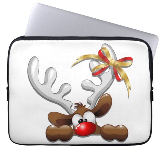 Reindeer Puzzled Funny Jultecken Laptop Fodral (Framsidan)