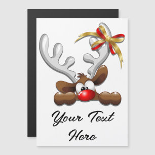 Reindeer Puzzled Funny Jultecken Magnetisk Inbjudningskort