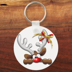Reindeer Puzzled Funny Jultecken Nyckelring