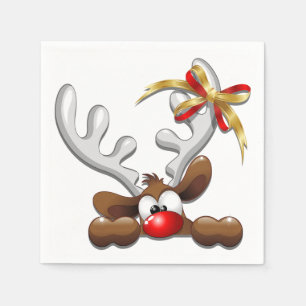 Reindeer Puzzled Funny Jultecken Pappersservett