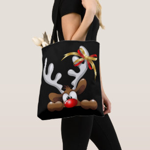 Reindeer Puzzled Funny Jultecken Tygkasse