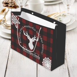 Reindeer Red Black Buffalo Plade Julens Helgdag