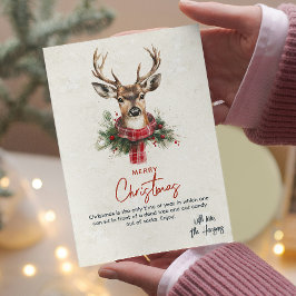 Reindeer Red Scarf och Gräs Anpassningsbar jul Julkort