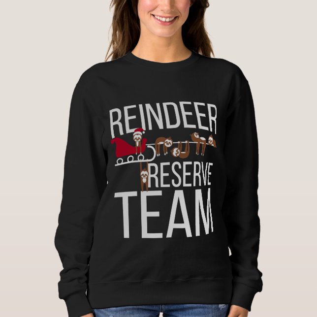 Reindeer Reserve Team Funny Sjunde jul T Shirt (Framsida)