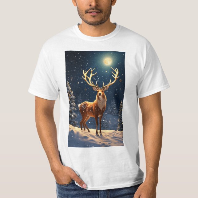 "Reindeer Revelry: Festive ManarT-Shirt Collectio T Shirt (Framsida)