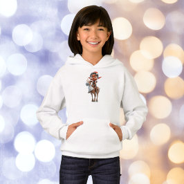 Reindeer Rider jul Elf Girl's Hoodie T Shirt