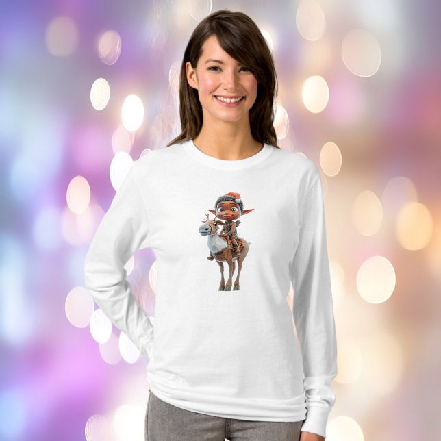 Reindeer Rider jul Elf Women's Tee (Skapare uppladdad)