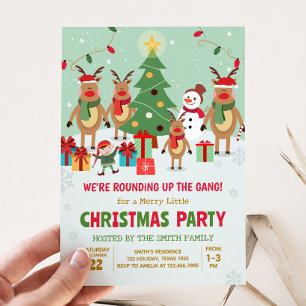 Reindeer Roligt jul Party Inbjudningar