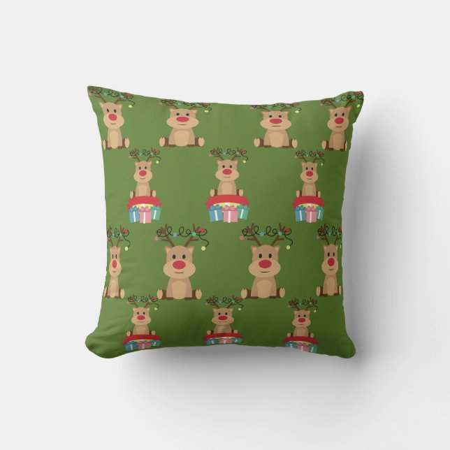 Reindeer Roundup Pillow Kudde (Framsida)