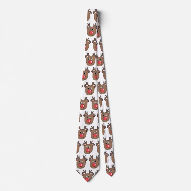 Reindeer Rudolf Cute Santa Julafton Tie Slips (Framsida)