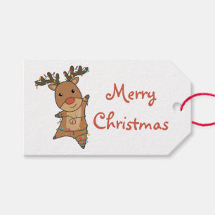 Reindeer Rudolf jul Fairy Ljus Sweet Lastbil Presentetikett
