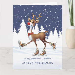 Reindeer Rudolph Grandson jul Kort