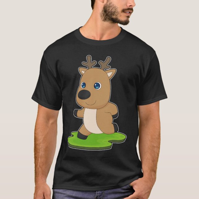 Reindeer Runner Running Sports T Shirt (Framsida)