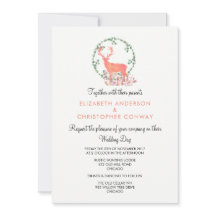 Reindeer Rustic Botanical Watercolor Bröllop