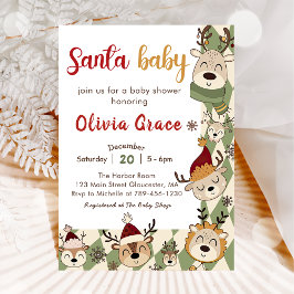 Reindeer Santa Baby, julstödschema Inbjudningar