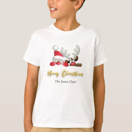 Reindeer Santa God jul Anpassningsbar Modern Boy T Shirt