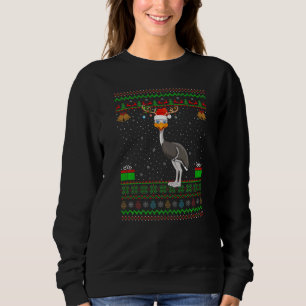 Reindeer Santa Hat Matching Ugly Emu Bird Christma T Shirt