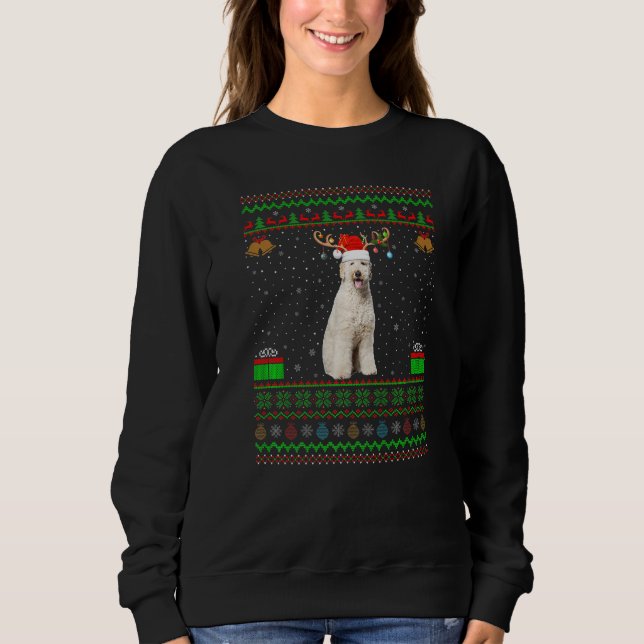 Reindeer Santa Hat Matching Ugly Labradoodle Chris T Shirt (Framsida)