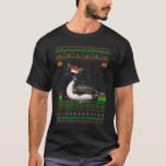 Reindeer Santa Hat Matching Ugly Loon Bird Christm T Shirt<br><div class="desc">Rener Santa Hat Matching Ugly Loon Bird-jul.</div>