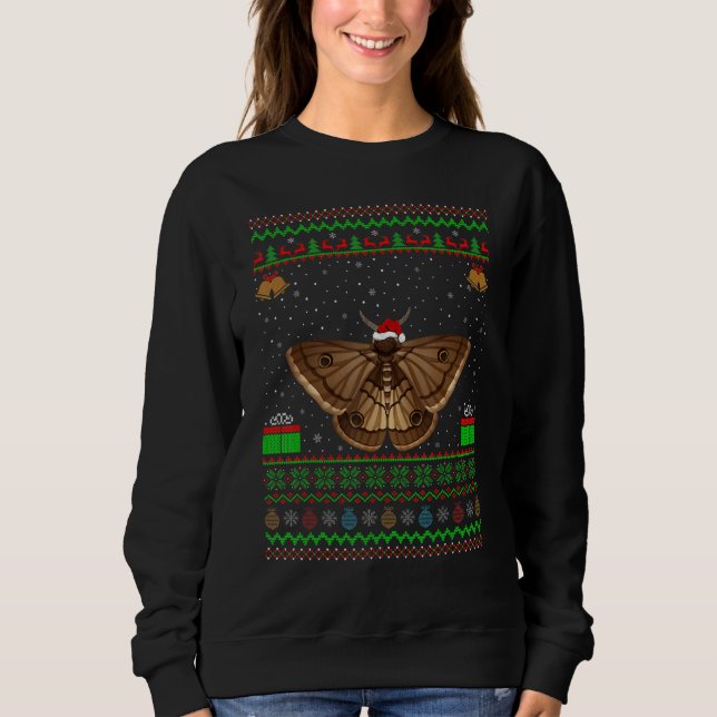 Reindeer Santa Hat Matching Ugly Moth Bird Christm T Shirt (Framsida)