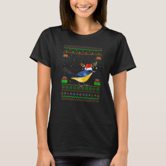Reindeer Santa Hat Matching Ugly Östra Bluebird T Shirt