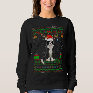 Reindeer Santa Hat Matching Ugly Rough Collie Chri T Shirt