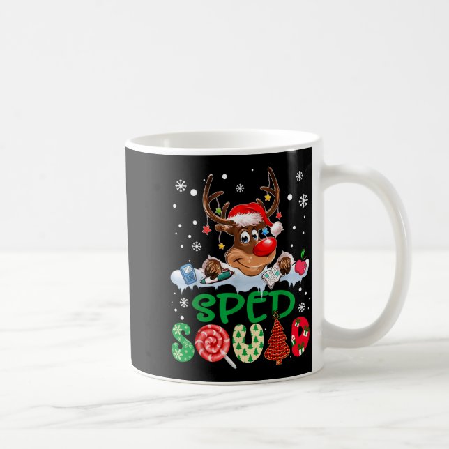 Reindeer Santa Hat Sped Squad Teacher Funny Christ Kaffemugg (Höger)