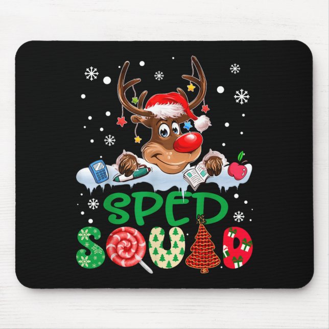 Reindeer Santa Hat Sped Squad Teacher Funny Christ Musmatta (Framsidan)
