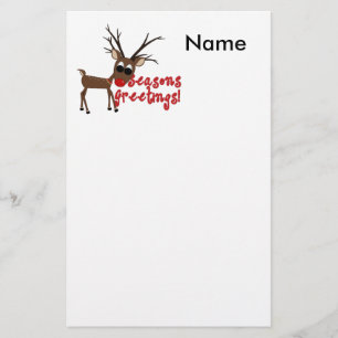 Reindeer Season Greetings Stationary Brevpapper