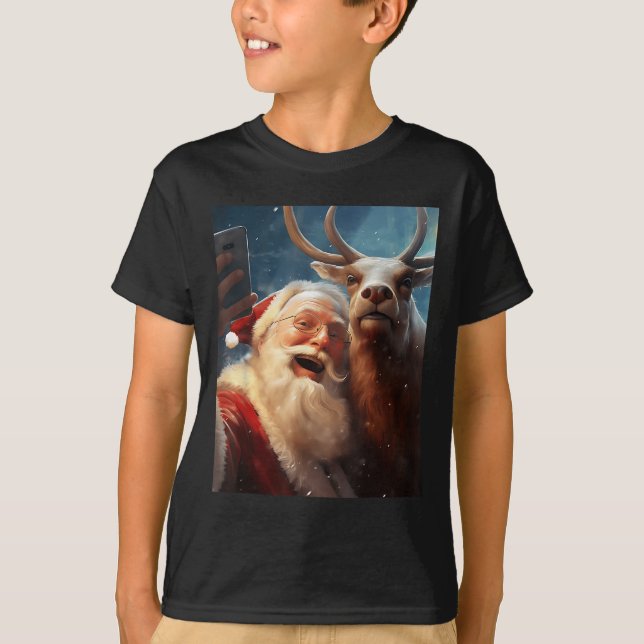 Reindeer Selfie jultomten Funny Reindeer Xma T Shirt (Framsida)