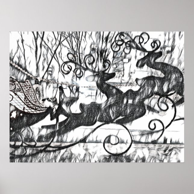 Reindeer Sketch-värde Poster (Framsidan)