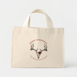 Reindeer Skull Antlers land Hjort Mini Tygkasse