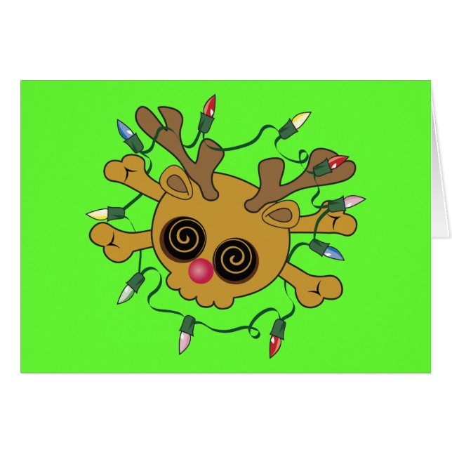 Reindeer Skull Hälsningskort (Framsidan Horizontal)
