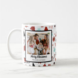 Reindeer Sleigh Christmas Pine Trees Kaffemugg