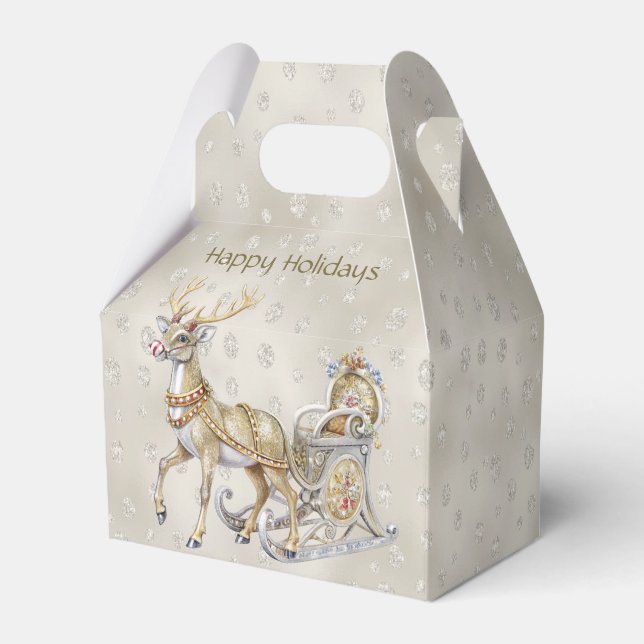Reindeer Sleigh Helgdag Gift Box Presentaskar (Framsidan Sidan)