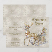 Reindeer Sleigh-inbjudan till julfest