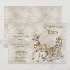 Reindeer Sleigh-inbjudan till julfest Inbjudningar