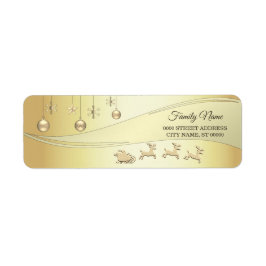 Reindeer Sleigh-julen Bollar Returadress Etikett