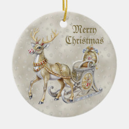 Reindeer Sleigh-julen Helgdag Ornament