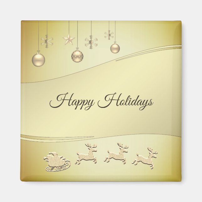 Reindeer Sleigh-julgranen Magnet (Framsidan)