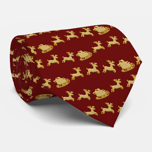 Reindeer Sleigh Neck Tie Slips (Rullad)