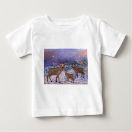Reindeer Snowfall Småbarn Hoodie T Shirt