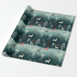 Reindeer Snowflake jul Sång Gift Wrap Presentpapper