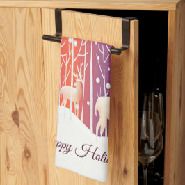 Reindeer Snowy Helgdag Kökshandduk