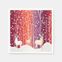 Reindeer Snowy Helgdag Pappersservett