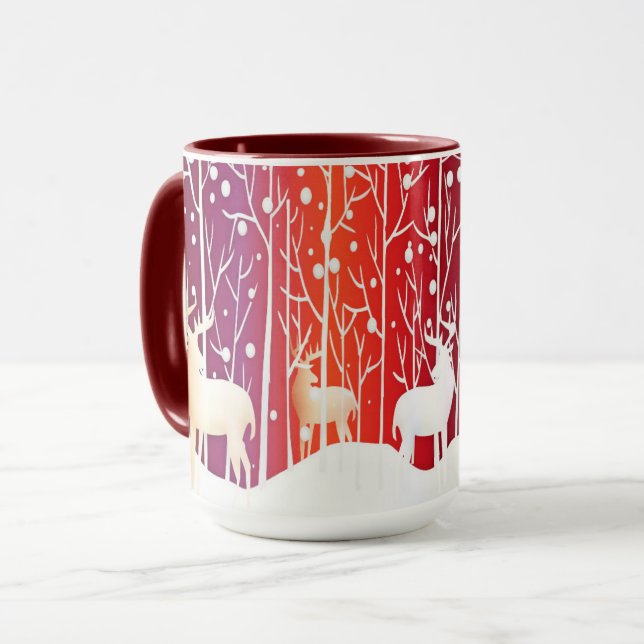 Reindeer Snowy Holiday Mug Mugg (Framsida vänster)