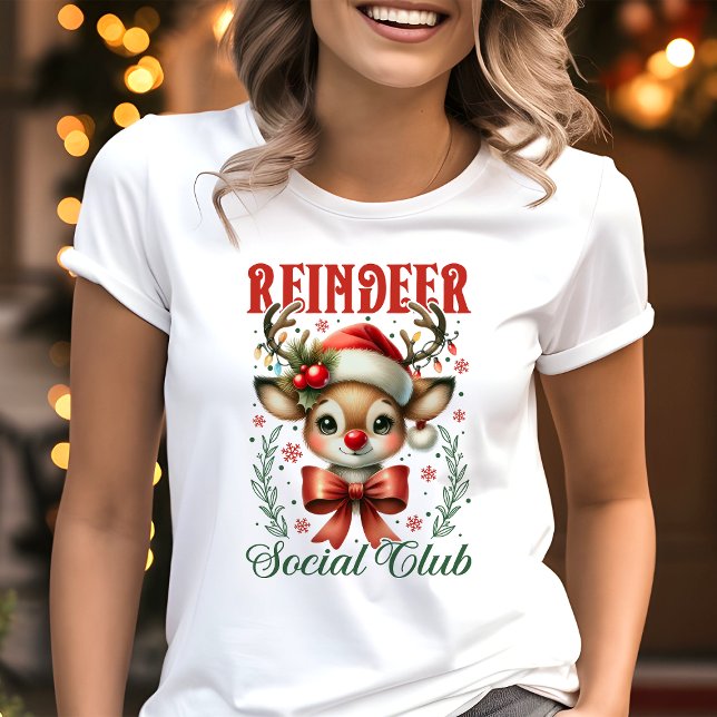Reindeer Social Klubb Coquette jul T Shirt (Skapare uppladdad)